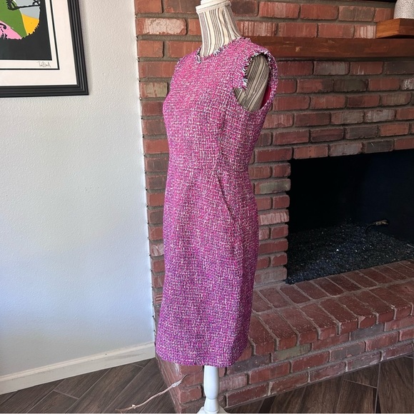 J. Crew Resume Dress in Autumn Tweed Pink Sz 6 - Picture 8 of 13